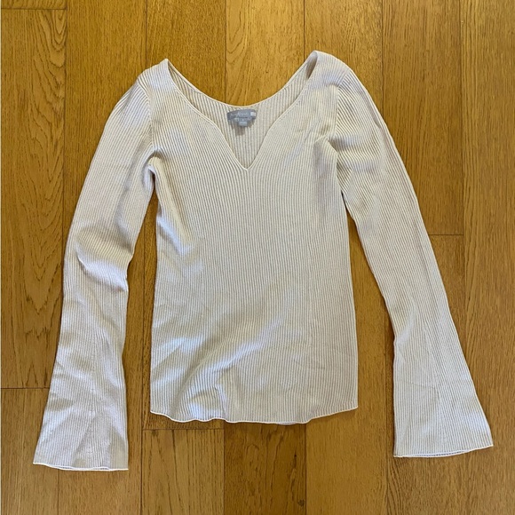 Uniqlo Mame Kurogouchi Black Long Sleeve Rib Knit | Cream Size: S - Picture 2 of 3